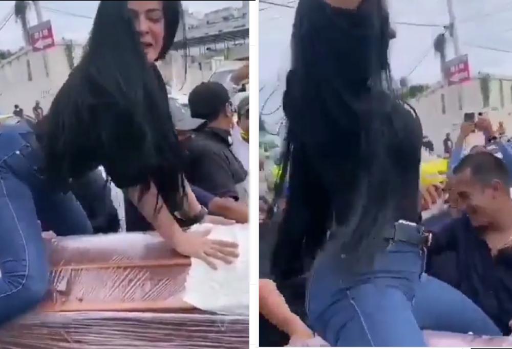 Vedova twerka sulla bara del marito assassinato: il video scatena la polemica