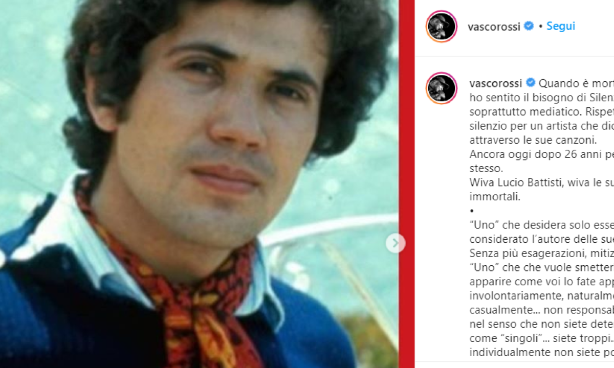Vasco Rossi Ricorda Lucio Battisti Nel 22esimo Anniversario Della Morte Radio 105