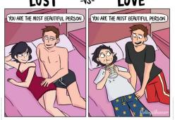 Le differenze tra desiderio e amore, spiegate con le vignette