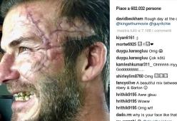 David Beckham pieno di cicatrici, denti rotti e barba incolta: ma è per un film