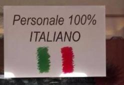 Veneto, il cartello della polemica: “Personale 100% italiano”