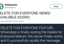 WhatsApp, sarà possibile cancellare i messaggi inviati