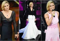 Michelle Hunziker indossa Trussardi a Sanremo, critiche sui social