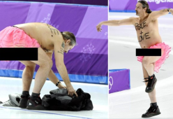 Olimpiadi Invernali: invasore in tutù per parlare di pace