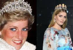 Kitty Spencer, nipote di lady Diana, sfila per Dolce&Gabbana indossando una corona 
