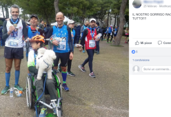 Padre corre la maratona con il figlio disabile e il cane: squalificato 