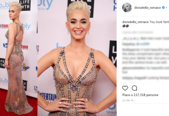 Oscar: Katy Perry sfoggia un nude look e riceve i complimenti da Donatella Versace