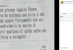 Un ragazzo ordina 10 piadine e chiede di consegnarle ai senzatetto 