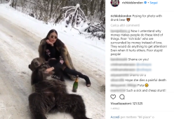 Orso ubriaco per fare una foto? Bufera su una dei “Rich Kids London”