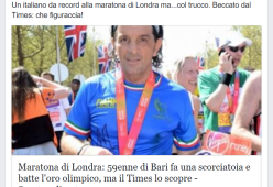 Runner italiano batte l’oro olimpico alla Maratona di Londra, ma aveva barato