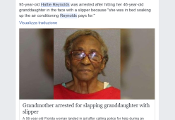 Nonna colpisce nipote con una pantofola e finisce in manette