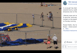 Esplode castello gonfiabile sulla spiaggia: muore bimba di 4 anni
