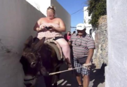 La Grecia proibisce ai turisti obesi di prendere l'asino-taxi