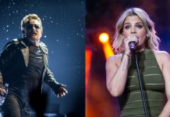 Bono ringrazia Emma Marrone durante il primo concerto degli U2 a Milano