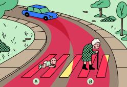 Tra un bimbo e un'anziana, chi dovrebbe salvare una macchina senza conducente?