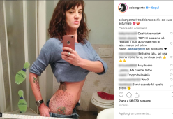 Asia Argento e la foto con il sedere in mostra su Instagram