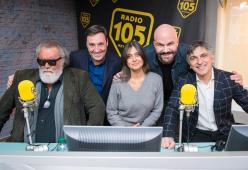 Diego Abatantuono, Vincenzo Salemme e Rosita Celentano, presentano "Compromessi sposi" a 105 Friends