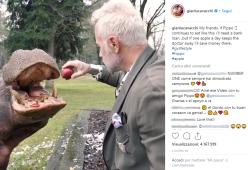 Gianluca Vacchi presenta l’ippopotamo “da compagnia”