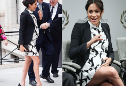 Meghan Markle fa di nuovo scalpore: il pancione le tira l’abito che diventa mini