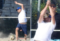 Leonardo Di Caprio prende una pallonata in faccia e la foto diventa virale