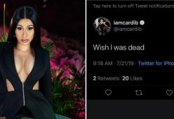 Cardi B: "Vorrei fossi morta". il tweet preoccupa i fan