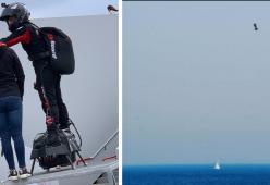 L'uomo volante cade in mare: fallito il tentativo di attraversare la Manica