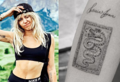 Miley Cyrus si è tatuata lo stemma di Milano sul braccio