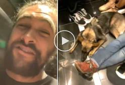 Jason Momoa, intrappolato in ascensore, si consola con la birra