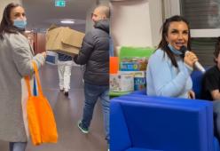 Elettra Lamborghini ai bimbi del reparto pediatrico: "Supereroi"