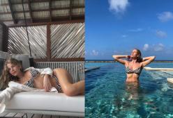 Alessia Marcuzzi sexy in bikini ai tropici, ma il gossip la segue