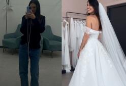 Cecilia Rodriguez prova l'abito da sposa e scoppia in lacrime