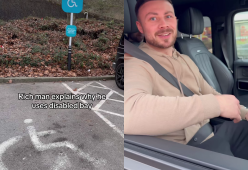 Parcheggia nel posto dei disabili perché è più vicino all'ingresso