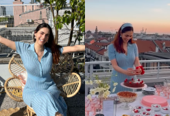 Miriam Leone, festa in terrazza con gli amici per il compleanno