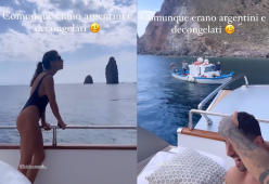 Elisabetta Canalis a bordo dello yacht: “A quanto i gamberi al kg?”