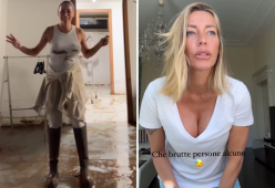 Matambre allagato, Karina Cascella in stivali corre ai ripari
