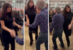 Ambra Angiolini scatenata in pista da ballo dopo lo spettacolo: video