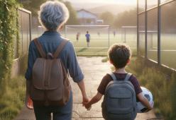 Nonna prende il nipote sbagliato a scuola e lo porta al calcio