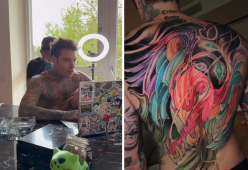 Fedez, il nuovo tatuaggio: ultimata l’araba fenice sulla schiena