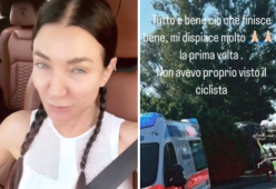 Elisabetta Franchi investe un ciclista e pubblica tutto su Instagram