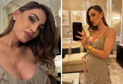Anna Tatangelo è raggiante, le foto del pancione incantano i social