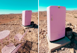 Cosa ci fa un frigorifero rosa nel cuore del deserto della Namibia?