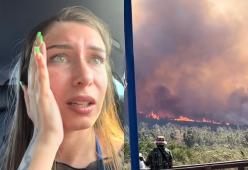 Elisa Esposito tra gli sfollati per gli incendi in Sardegna 