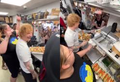 Ennesima sorpresa di Ed Sheeran: serve hot dog prima del concerto