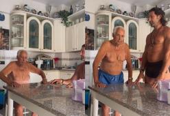 Walter Nudo, l'allenamento con il padre di 98 anni: il video è virale
