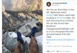 Escursionista disperso: ritrovato grazie a una foto su Twitter