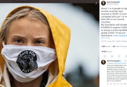Greta Thunberg regala 100 mila euro all’OMS per vaccinare i Paesi poveri