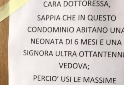 L'avviso vergognoso dei condomini per la Dottoressa che lavora:  "Stia attenta, qui ci sono anziani"