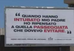 A Cagliari cartelloni choc per convincere i cittadini a restare a casa