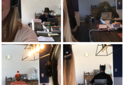 Il marito fa photobombing durante le videocall della moglie e le foto sono uno spasso