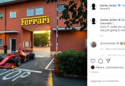 Leclerc va a lavoro in monoposto: il video della SF1000 per le vie di Maranello fa il giro del web